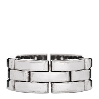 Cartier 18K White Gold Diamond Maillon Panthere 3 Half Rows Paved Ring 53 6.25 3 of 4