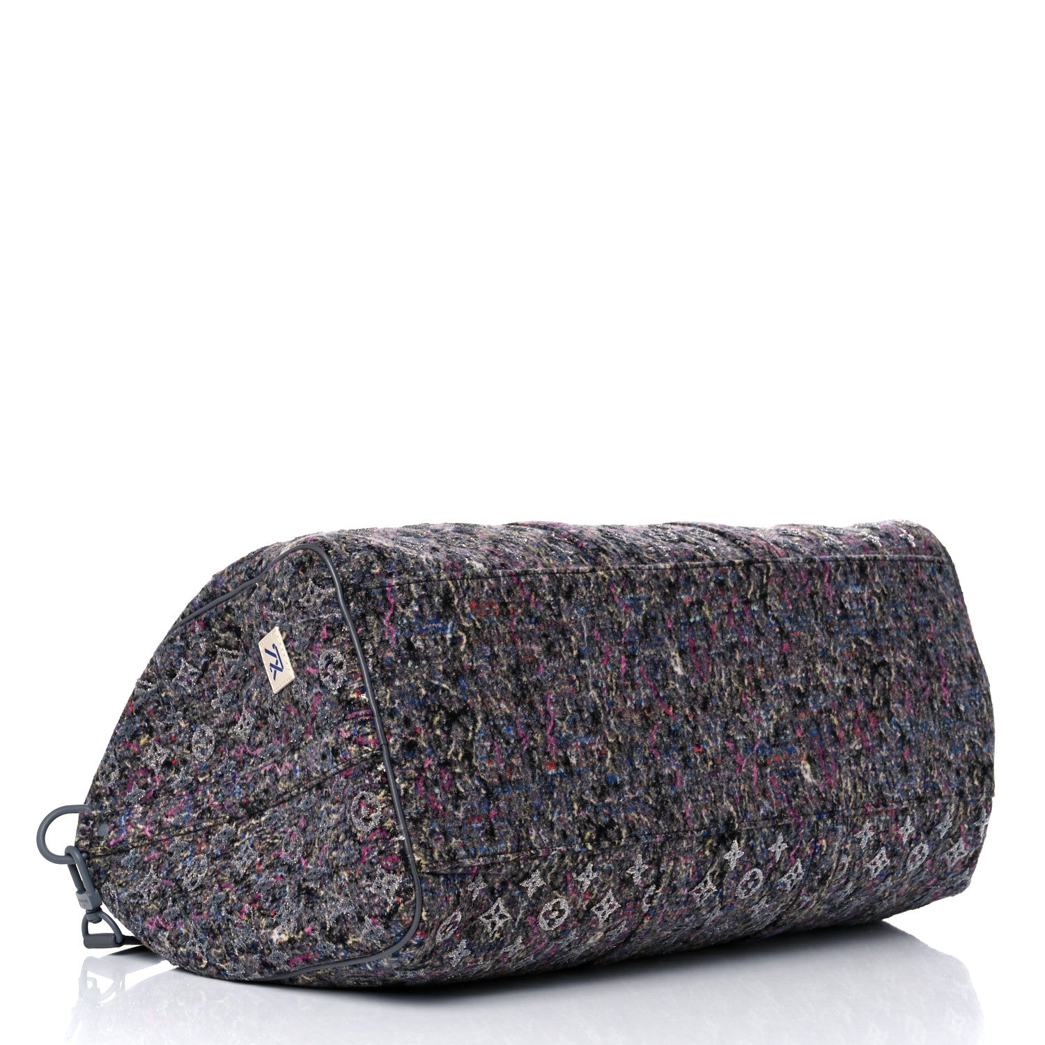 Louis Vuitton Wool Cotton Monogram Jacquard Embroidered LV Felt Keepall Bandouliere 50 Gris 3 of 11