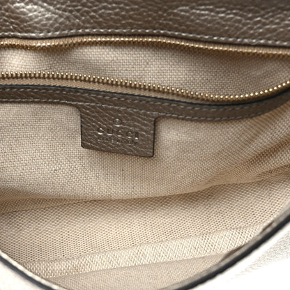 Gucci Metallic Pebbled Calfskin Medium Soho Flap Crossbody Golden Beige 5 of 9