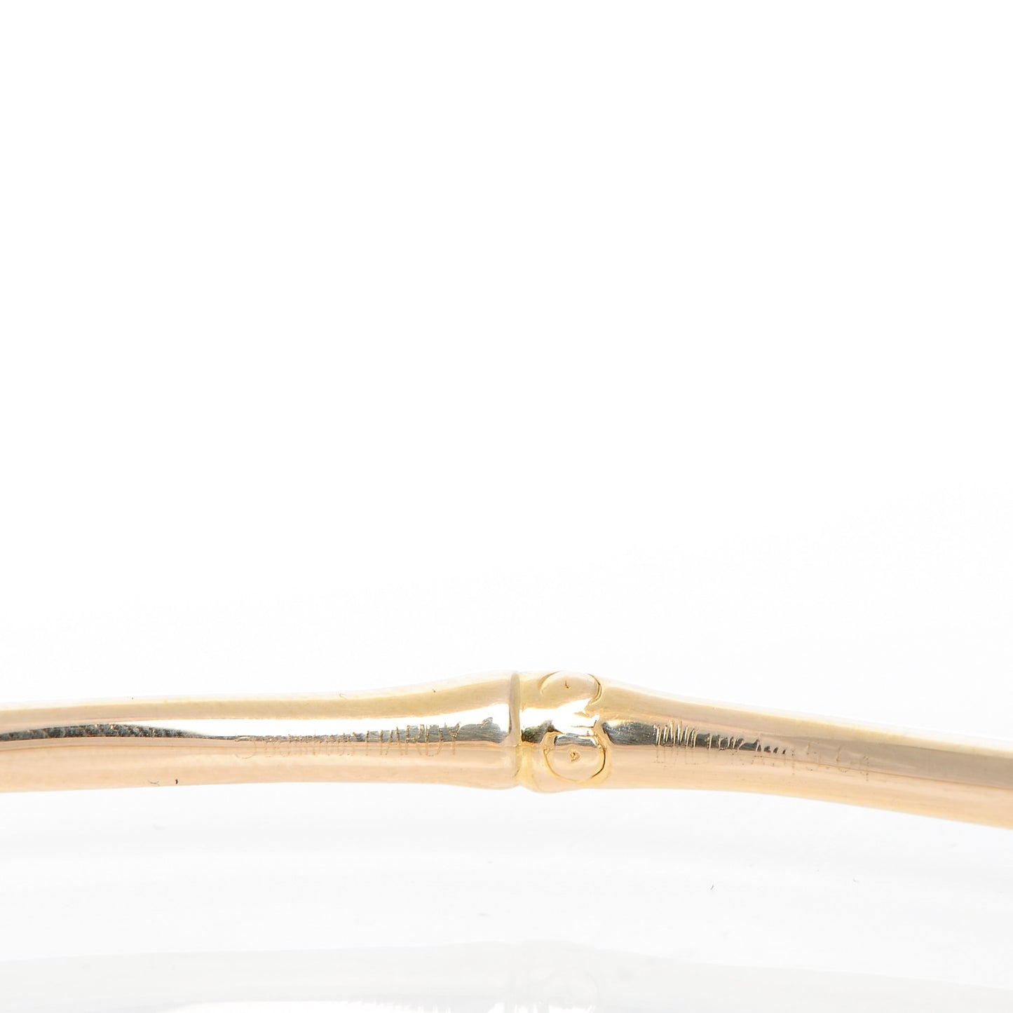 18K Yellow Gold Blue Topaz Slim Bamboo Batu Bangle