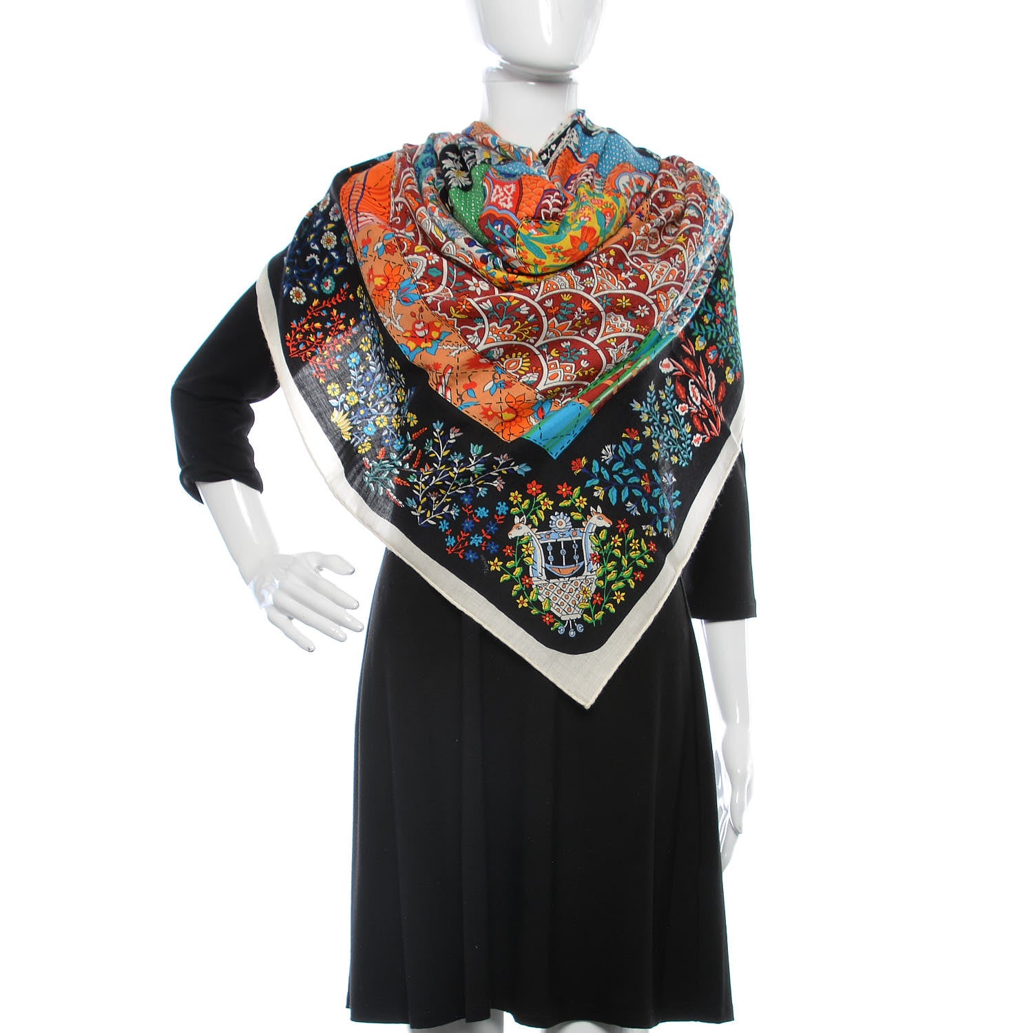 Hermes Cashmere Silk Pique Fleuri de Provence Shawl 140 2 of 5