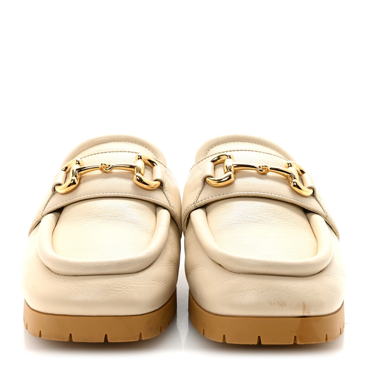 Goatskin Auroville Horsebit Mules 38.5 Ivory