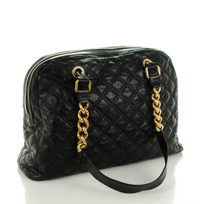 Marc Jacobs Lacquered Goatskin Quilted Karlie Satchel Black 2 of 8
