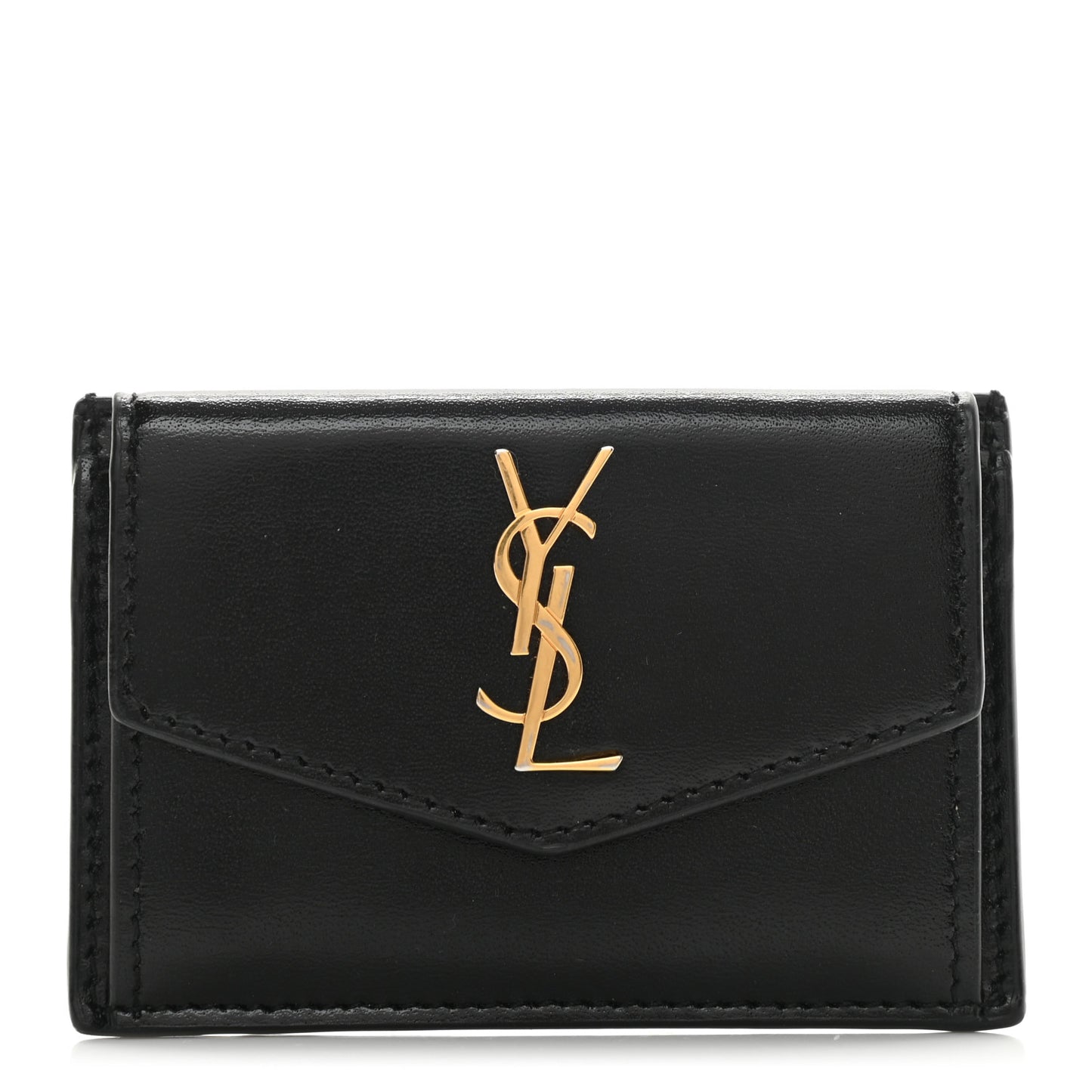 Calfskin Uptown Monogram Card Case Black