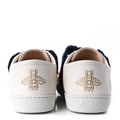 Gucci Calfskin Velvet Womens Bow Ace Sneakers 40 White 6 of 10