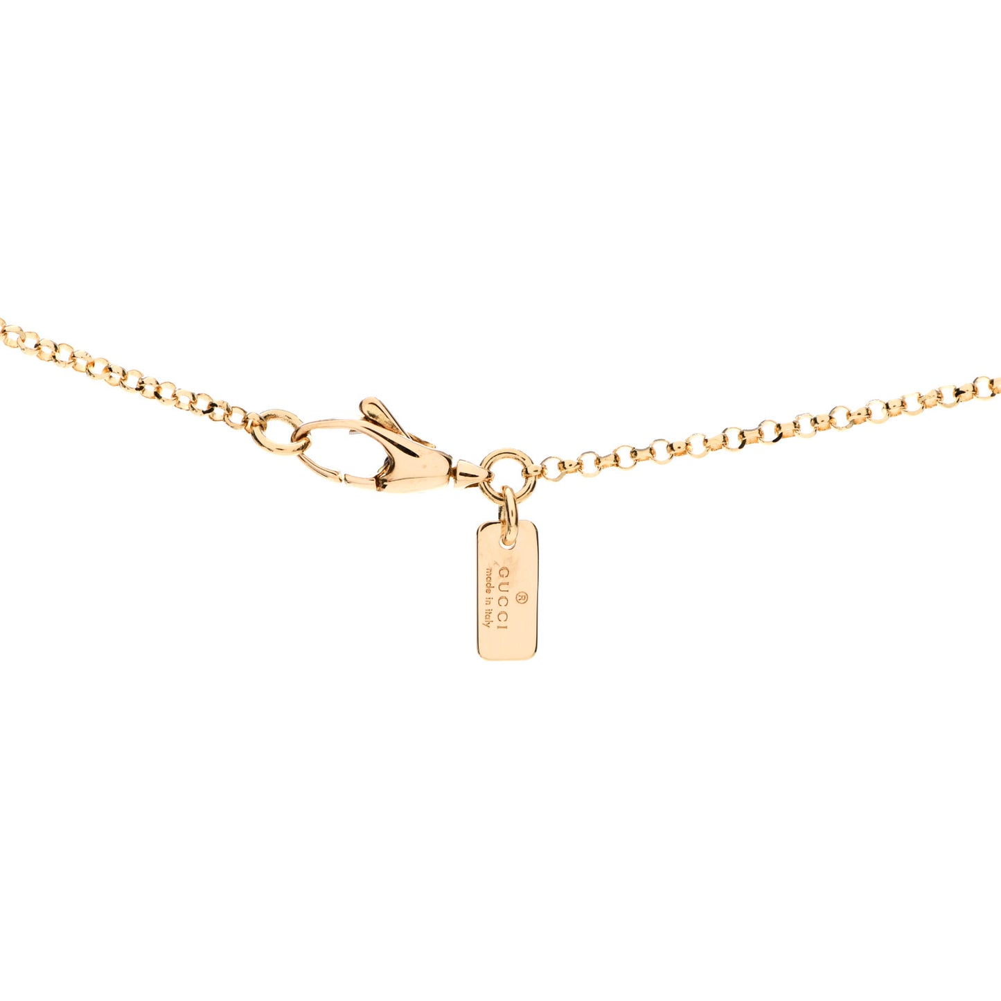 18K Yellow Gold Enamel Diamantissima Pendant Necklace White