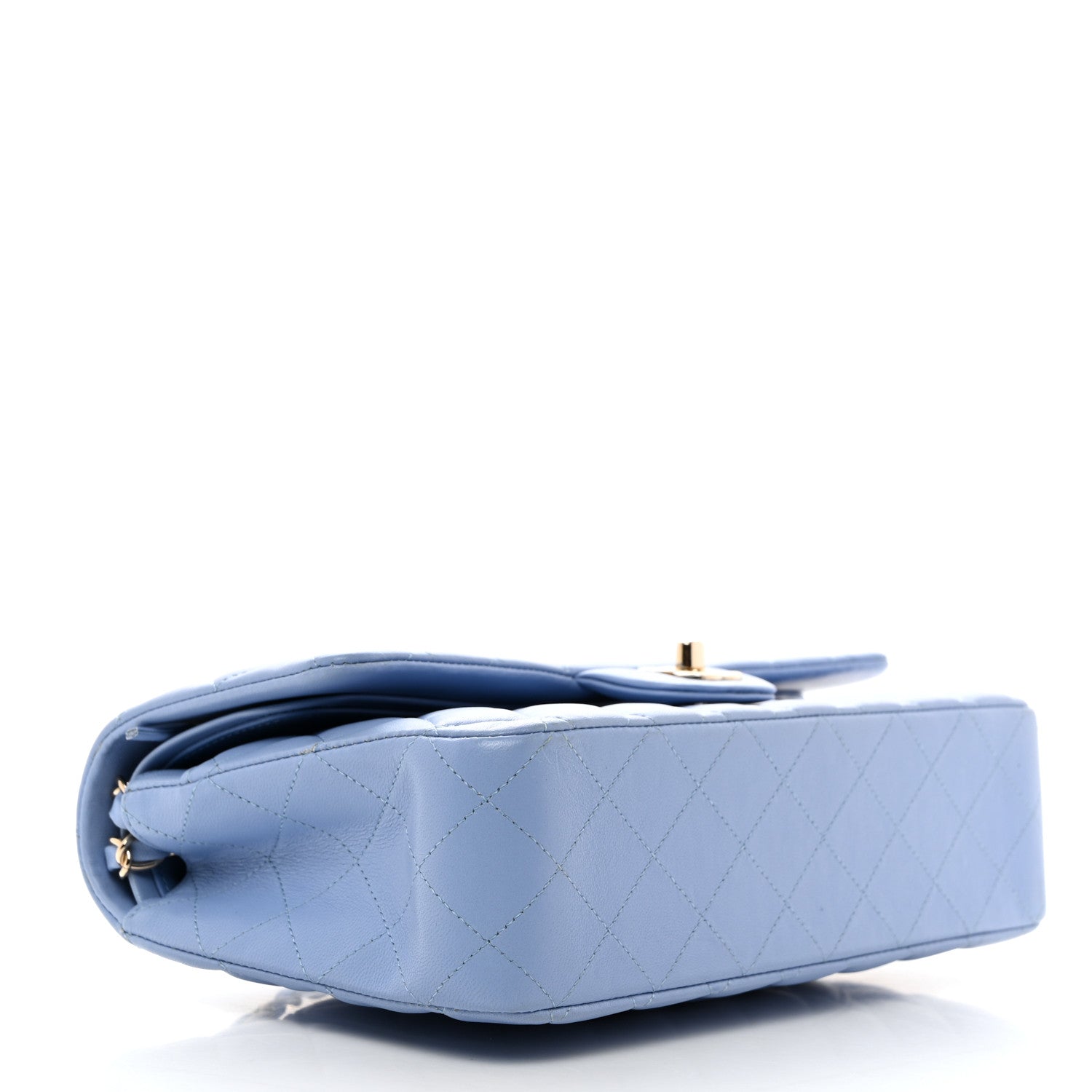 Chanel Lambskin Quilted Medium Double Flap Light Blue 4 of 11