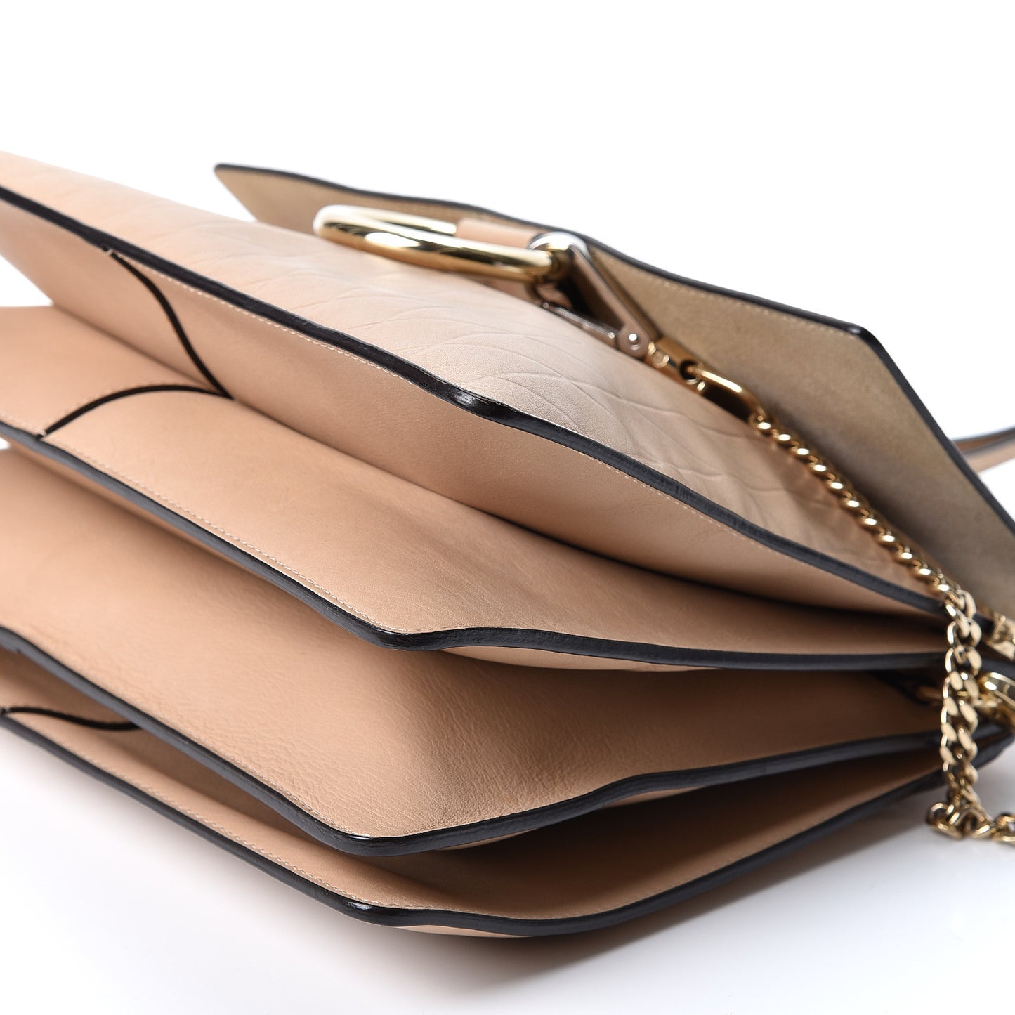Calfskin Diamond Embossed Medium Faye Shoulder Bag Beige