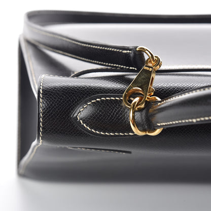 Hermes Veau Grain Lisse Kelly Sellier 32 Black 13 of 33