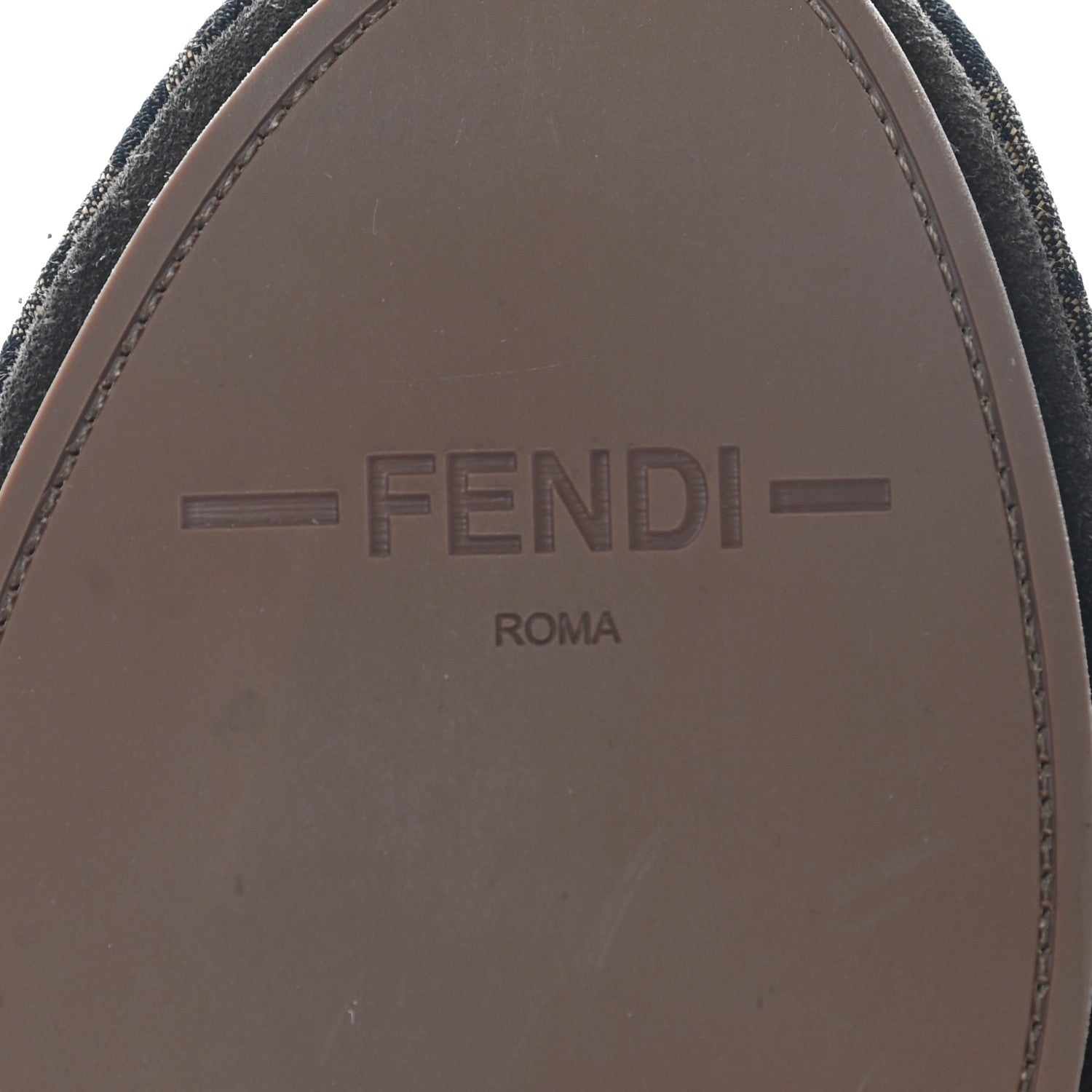Fendi Fabric Jacquard Nappa FF Slippers 36 Tobacco Moro Black 6 of 10