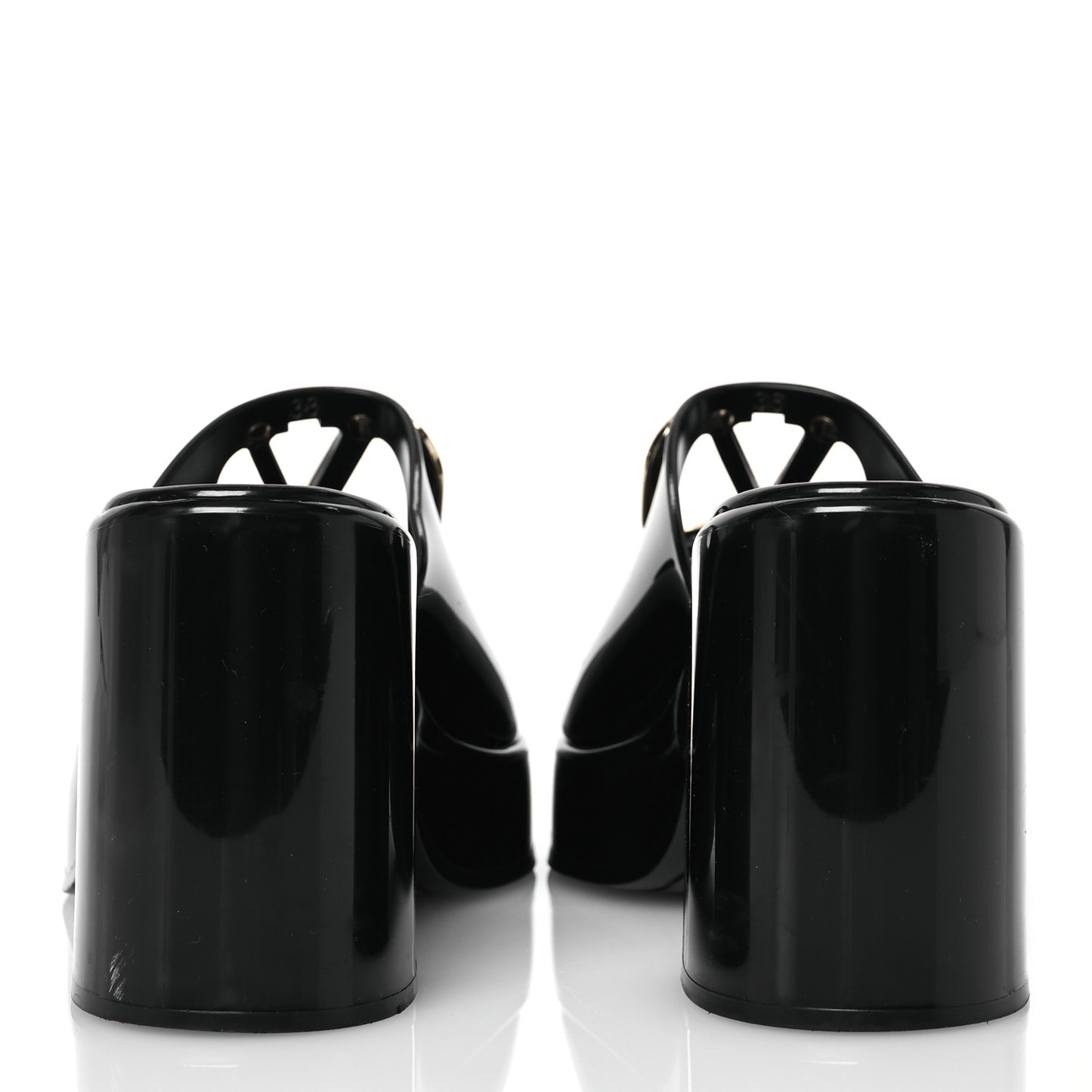 Rubber VLogo PM Platform Slide Sandals 38 Black