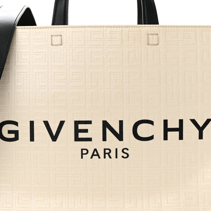 Givenchy Canvas Logo 4G Embossed Medium Tote Beige Black 8 of 19