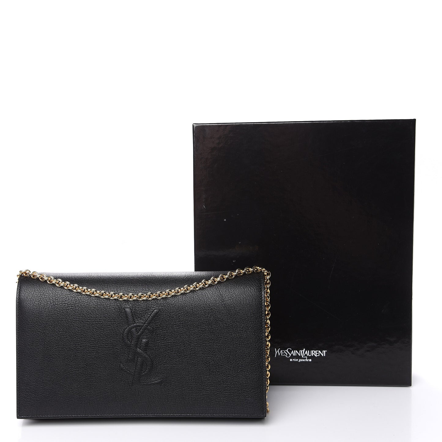 Calfskin Monogram Belle de Jour Chain Clutch Black