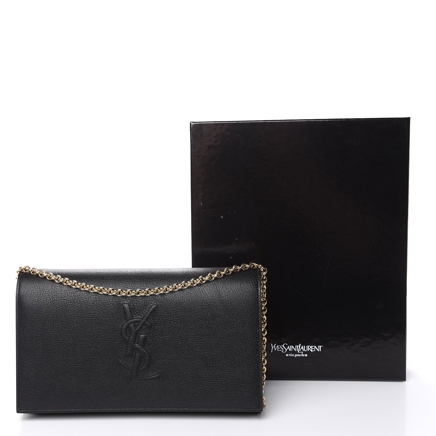 Saint Laurent Calfskin Monogram Belle de Jour Chain Clutch Black 11 of 11