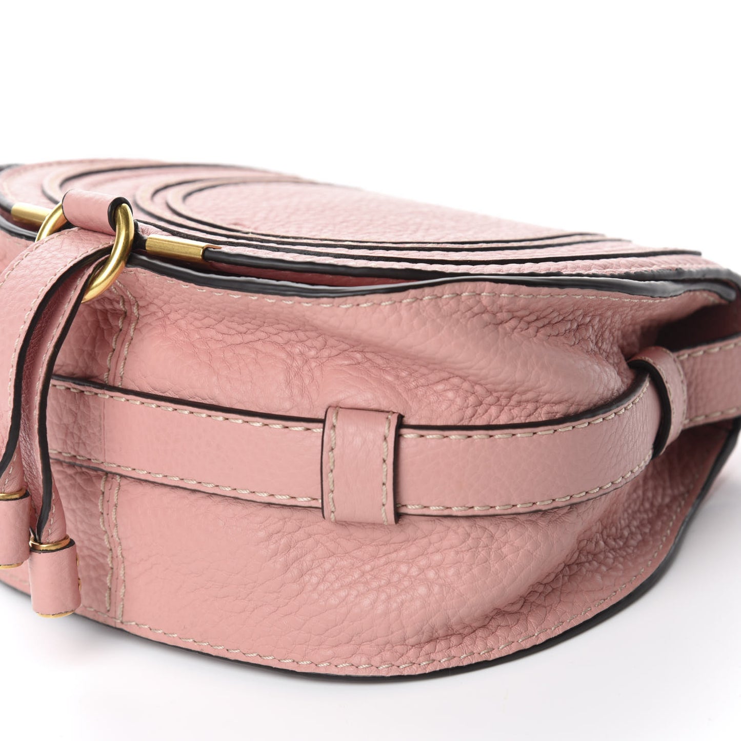 Calfskin Mini Marcie Round Crossbody Bag Fallow Pink