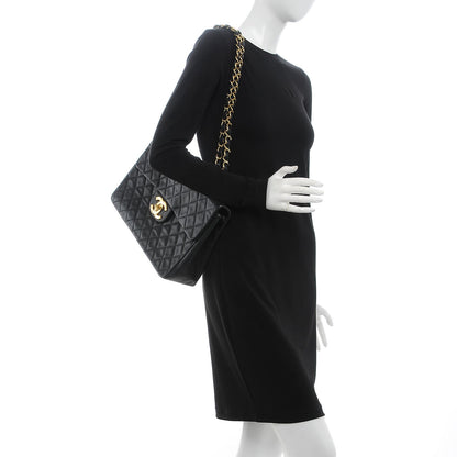 Chanel Lambskin Quilted XL Jumbo Single Flap Black 2 of 14