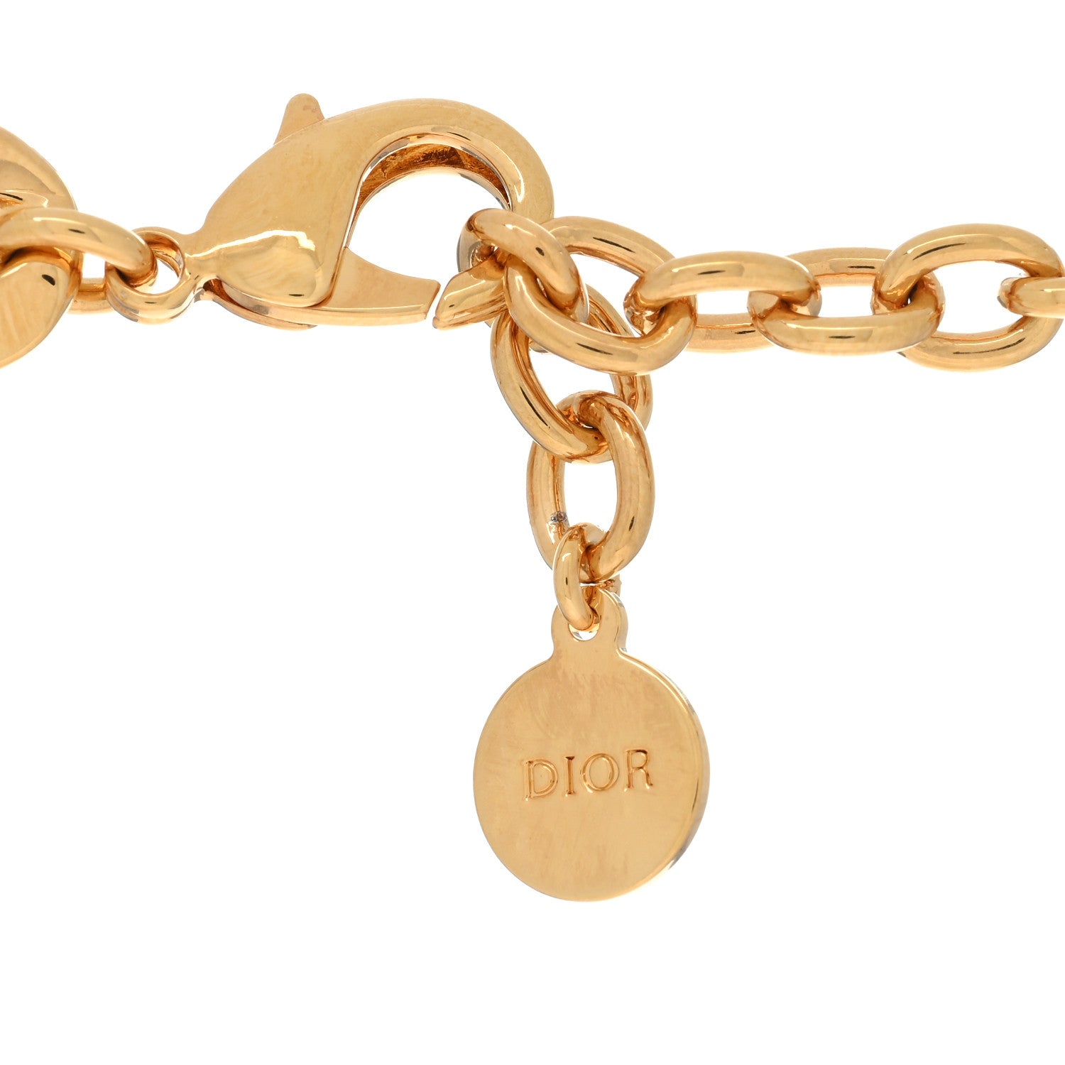 Christian Dior Metal Danseuse Etoile Chain Choker Necklace Gold 4 of 4