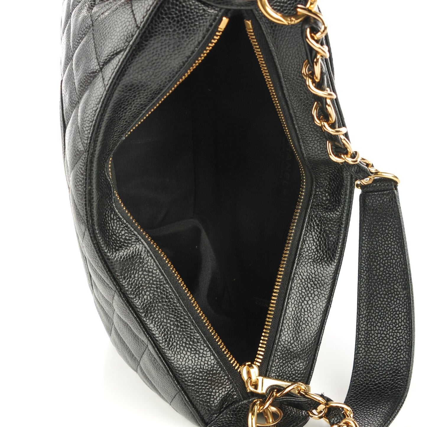 Caviar Quilted Hobo Black