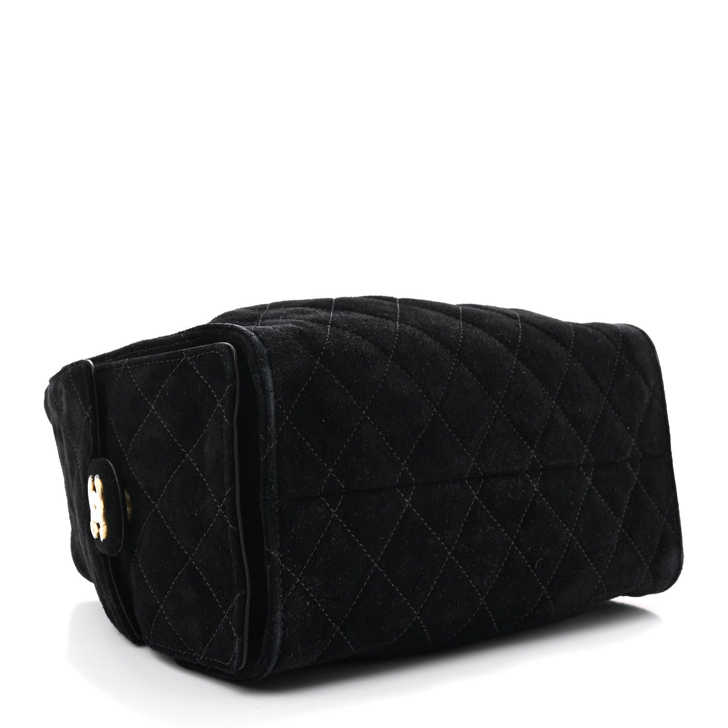 Chanel Suede Quilted Small Chanel 25 Handbag Black 4 of 12