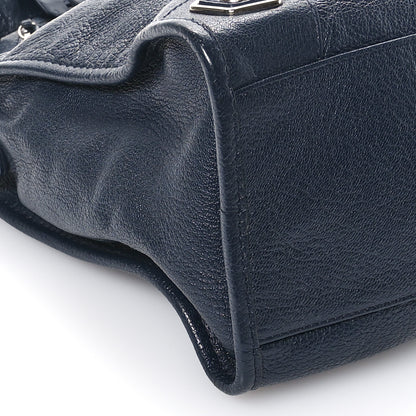 Balenciaga Chevre Silver Metallic Edge Hardware S City Bleu Nuit Dark Sea 10 of 14