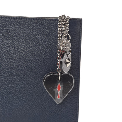 Christian Louboutin Calfskin Loubicute Charms Clutch Navy 7 of 7
