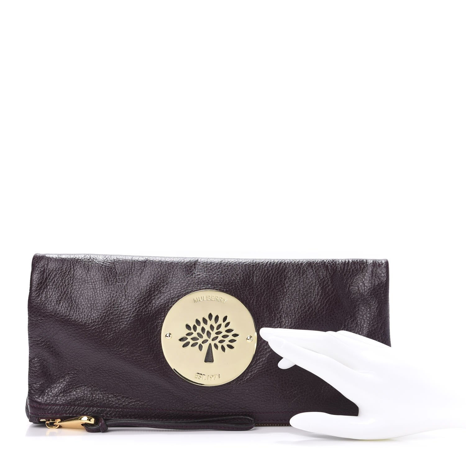 Mulberry Spongy Pebbled Calfskin Daria Clutch Oxblood 2 of 9