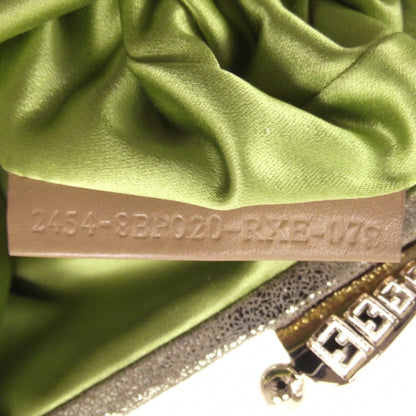 Fendi Metallic Calfskin Borderline Clutch Gold 7 of 10