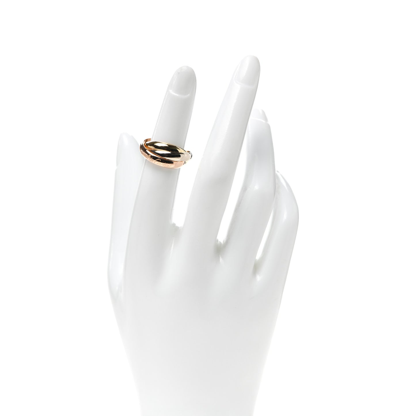 18K Pink Yellow White Gold Classic Les Must De Cartier Trinity Ring 51 5.75