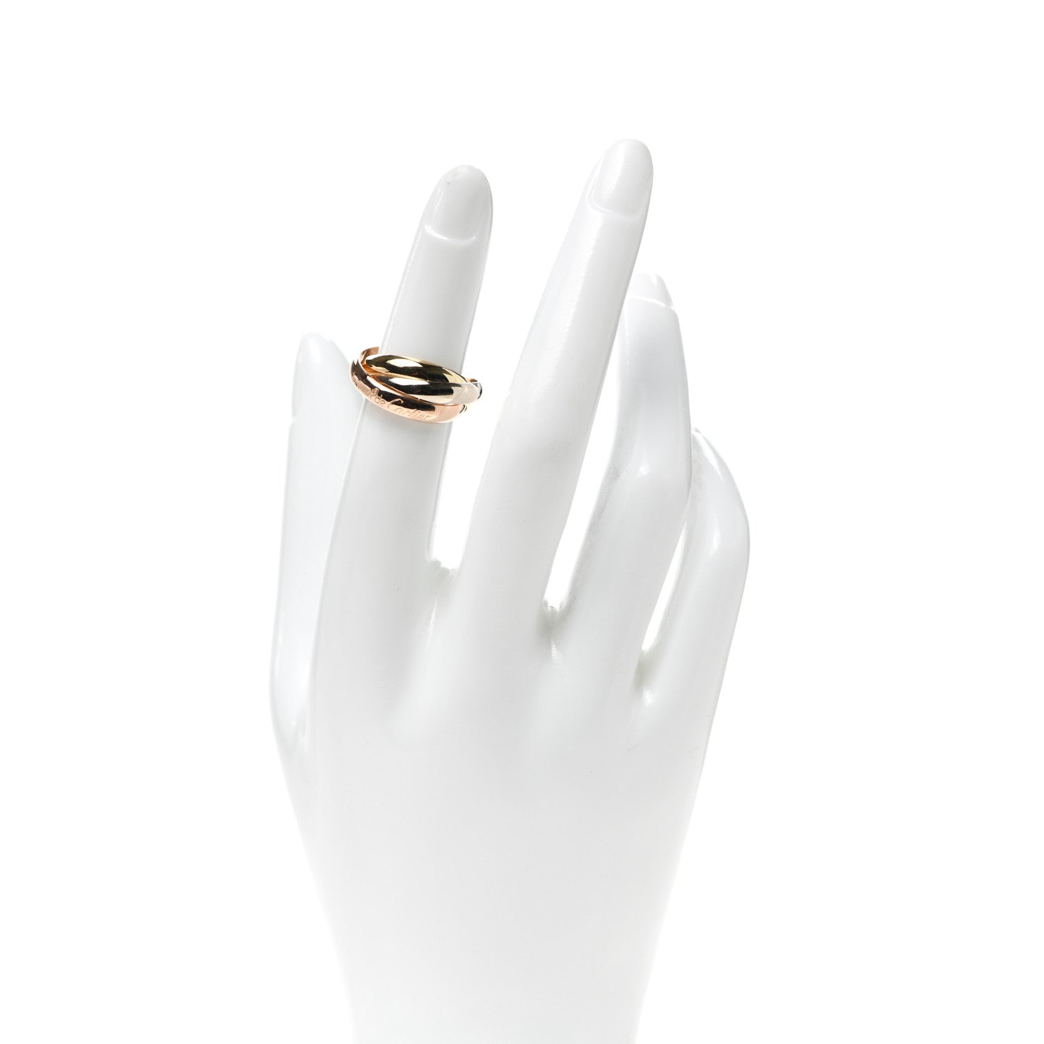 Cartier 18K Pink Yellow White Gold Classic Les Must De Cartier Trinity Ring 51 5.75 2 of 4