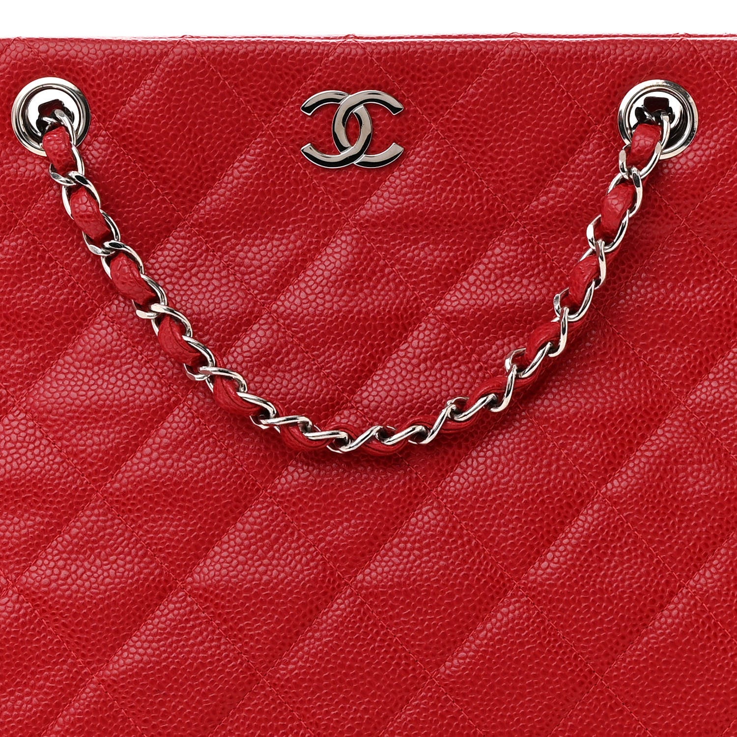 Chanel Caviar Shoulder Bag Red 8 of 13