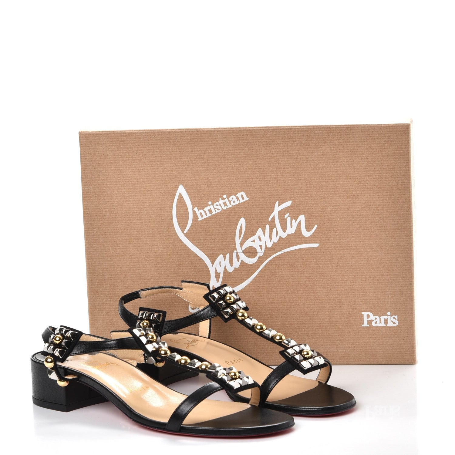 Christian Louboutin Nappa Kaleidra 25 T-Strap Sandals 39 Black 8 of 8