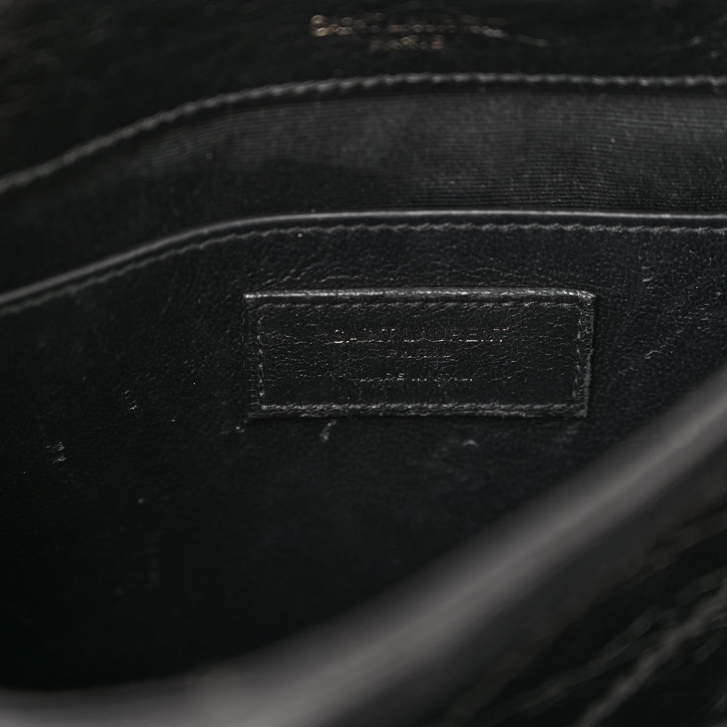 Crinkled Lambskin Matelasse Monogram Baby Niki Chain Satchel Black