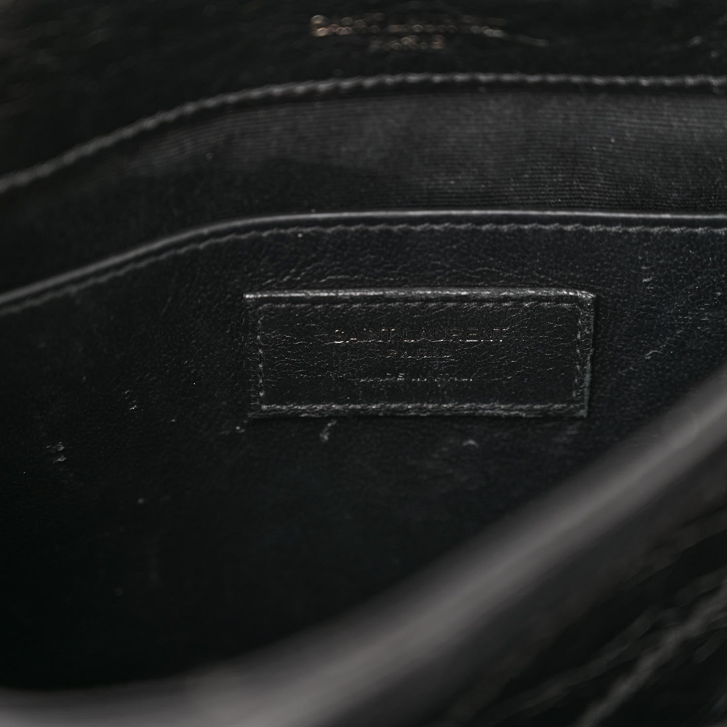 Saint Laurent Crinkled Lambskin Matelasse Monogram Baby Niki Chain Satchel Black 6 of 9