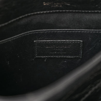 Saint Laurent Crinkled Lambskin Matelasse Monogram Baby Niki Chain Satchel Black 6 of 9