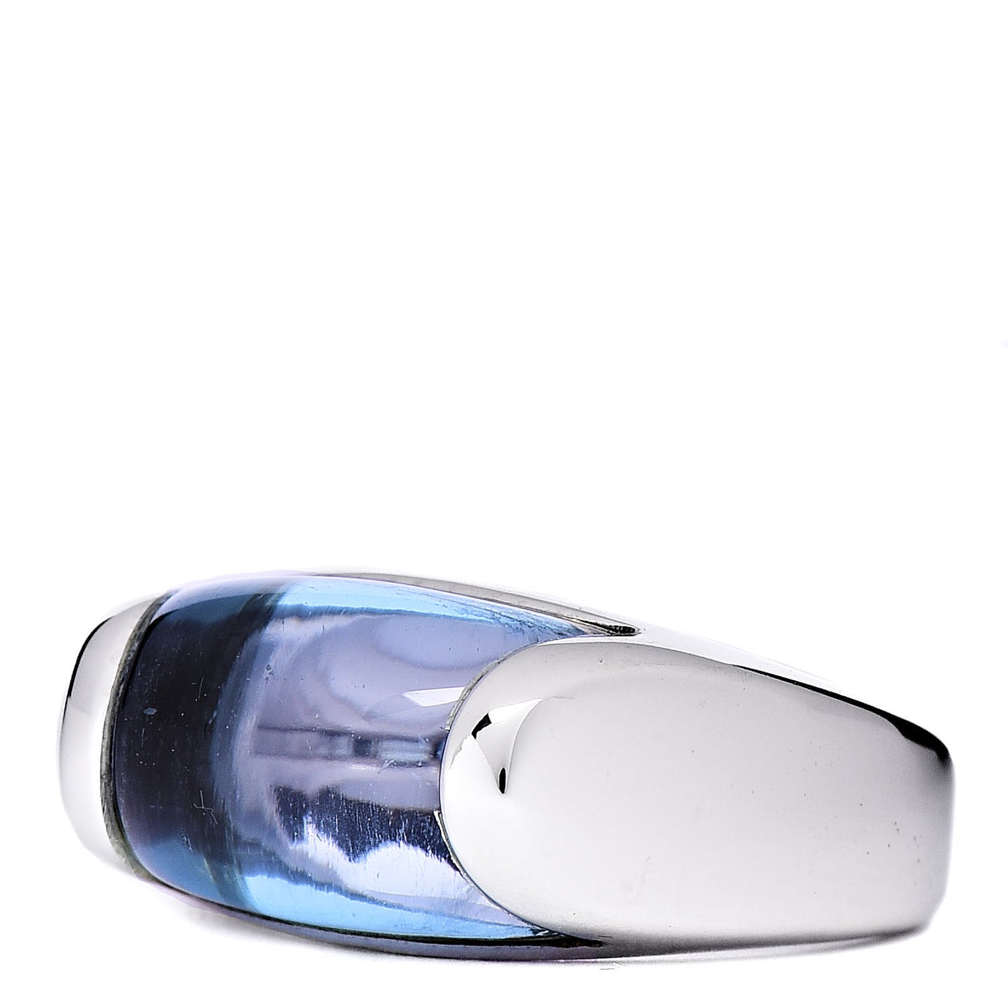 18K White Gold Blue Topaz Tronchetto Ring 49 4.75