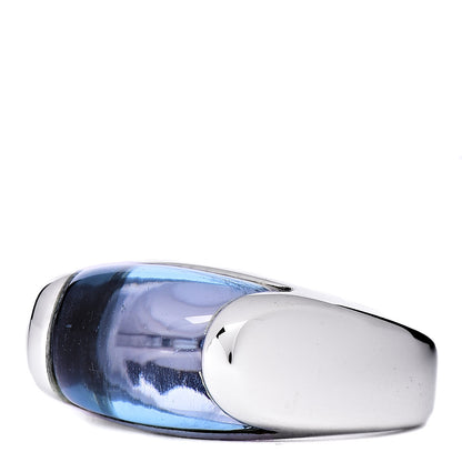 Bulgari 18K White Gold Blue Topaz Tronchetto Ring 49 4.75 3 of 6
