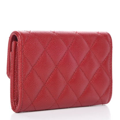 Chanel Caviar Quilted Flap Card Holder Dark Red 3 of 11