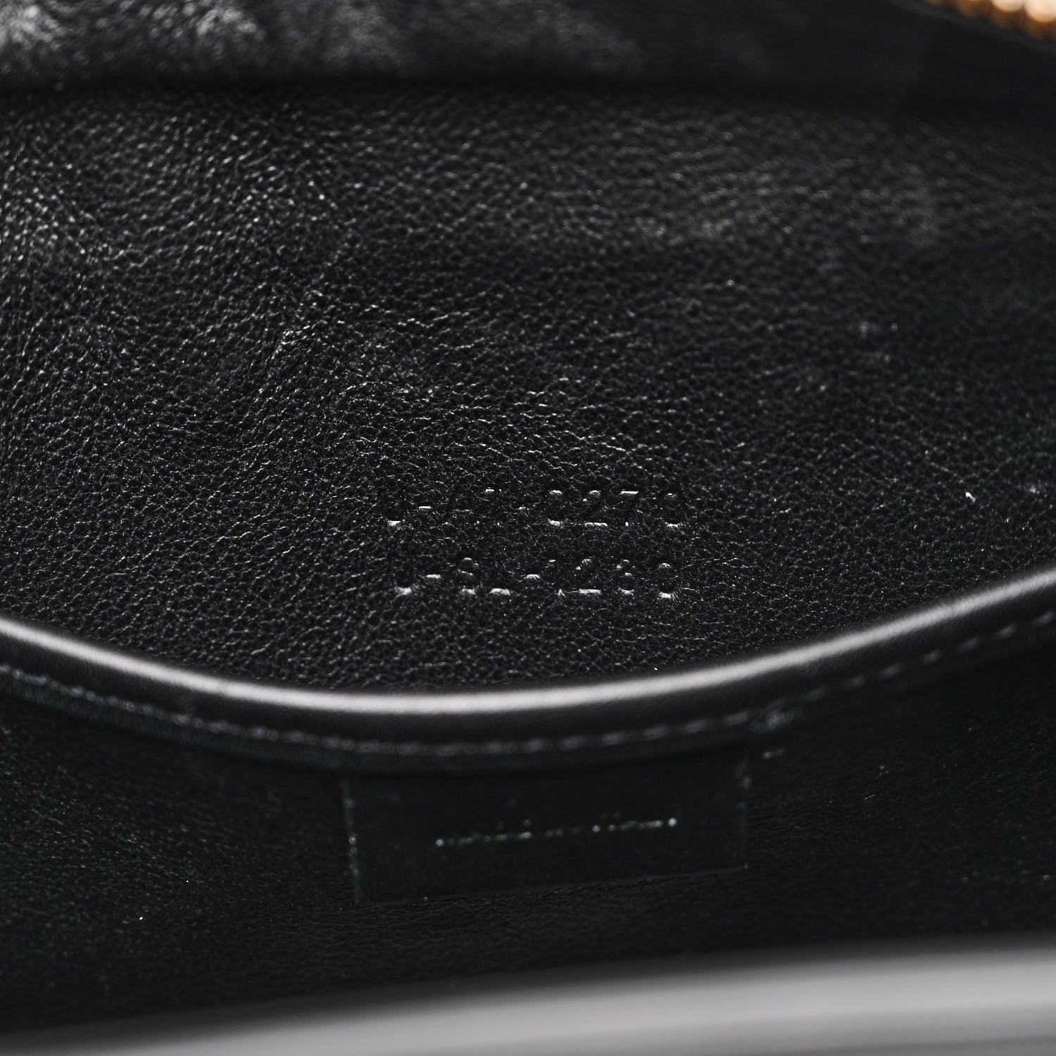 Celine Calfskin Lambskin Canvas Jacquard Floral Nano Luggage Black 7 of 13