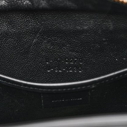 Celine Calfskin Lambskin Canvas Jacquard Floral Nano Luggage Black 7 of 13