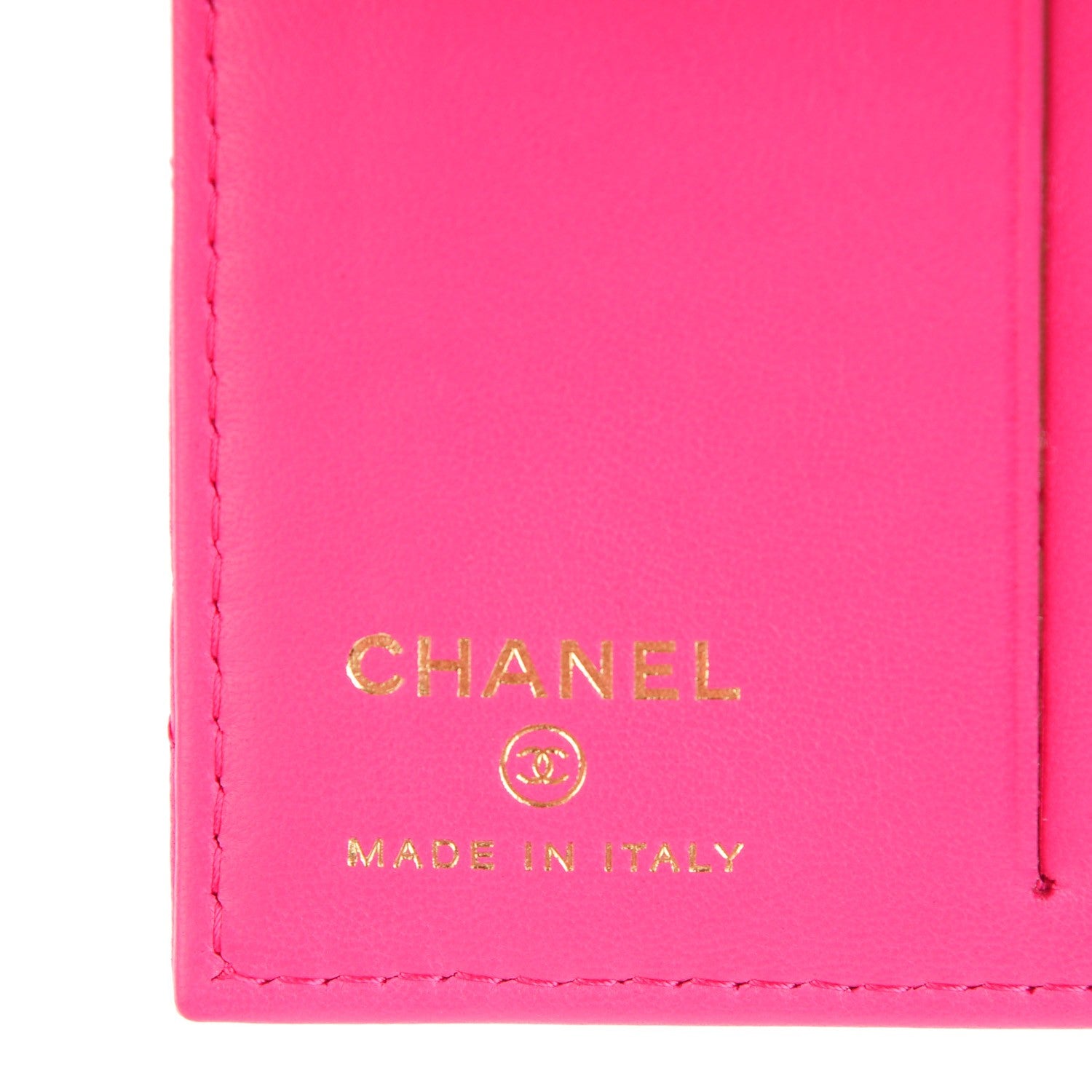 Chanel Lambskin Quilted Card Holder Wallet Fuchsia 6 of 7