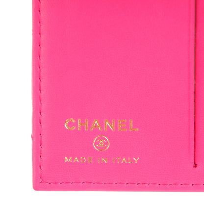 Chanel Lambskin Quilted Card Holder Wallet Fuchsia 6 of 7