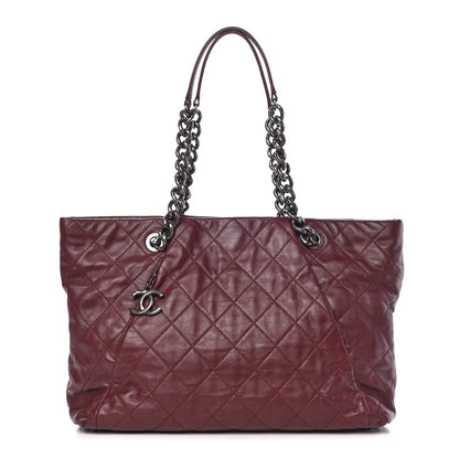 Chanel Calfskin Large Coco Pleats Tote Burgundy 1 of 8