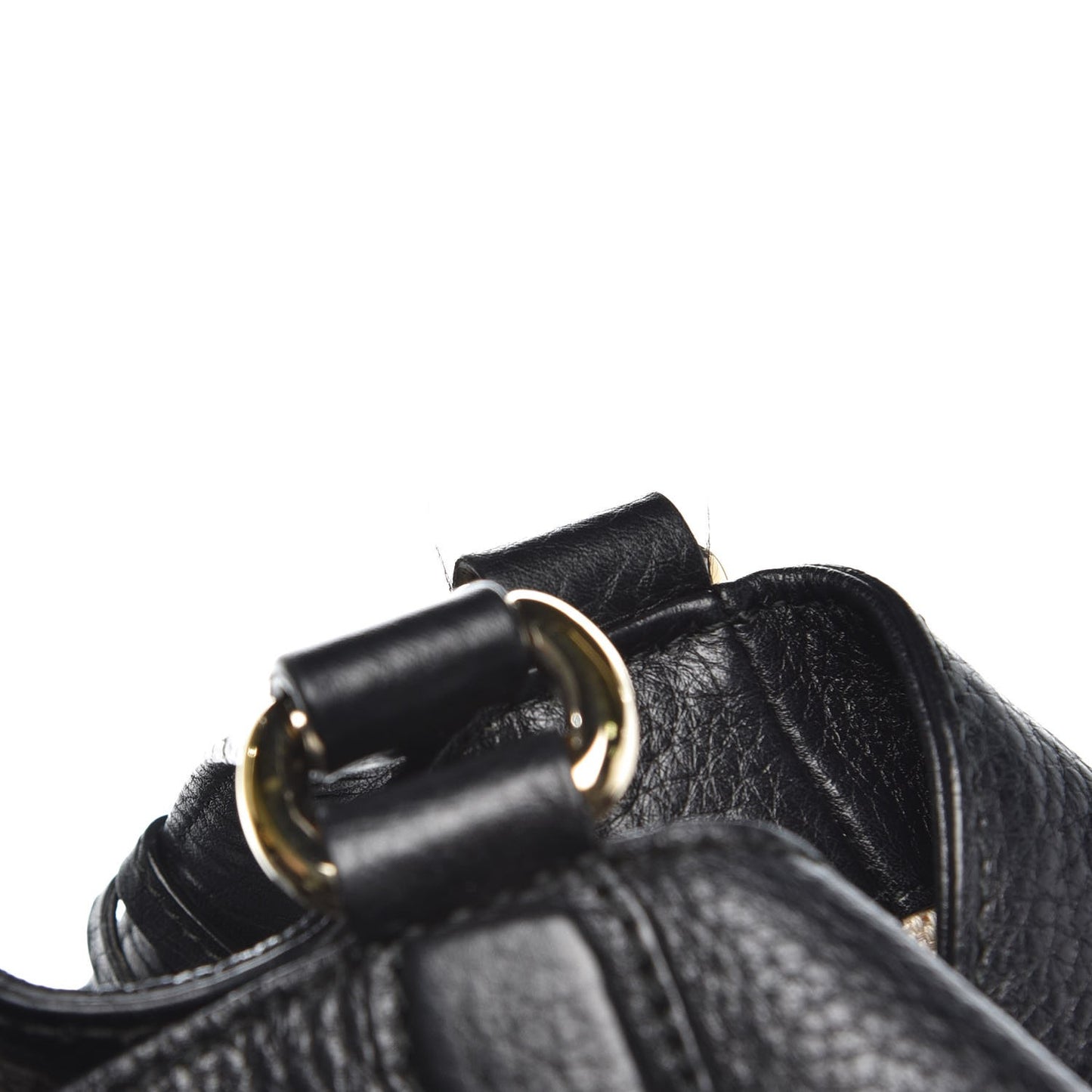 Pebbled Calfskin Medium Soho Shoulder Bag Black