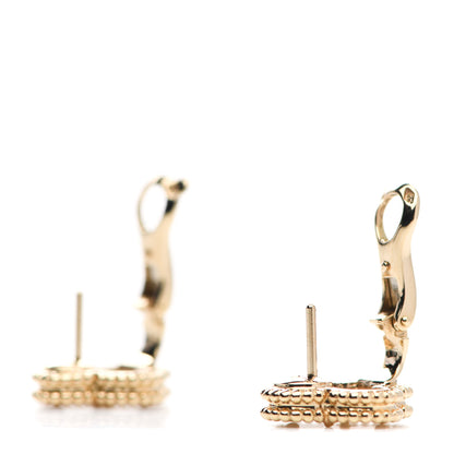 Van Cleef & Arpels 18K Yellow Gold Mother of Pearl Vintage Alhambra Earrings 3 of 5