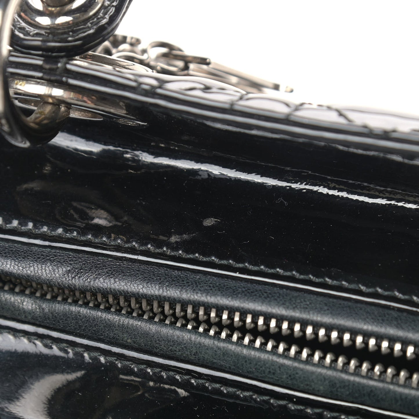 Patent Cannage Medium Lady Dior Black