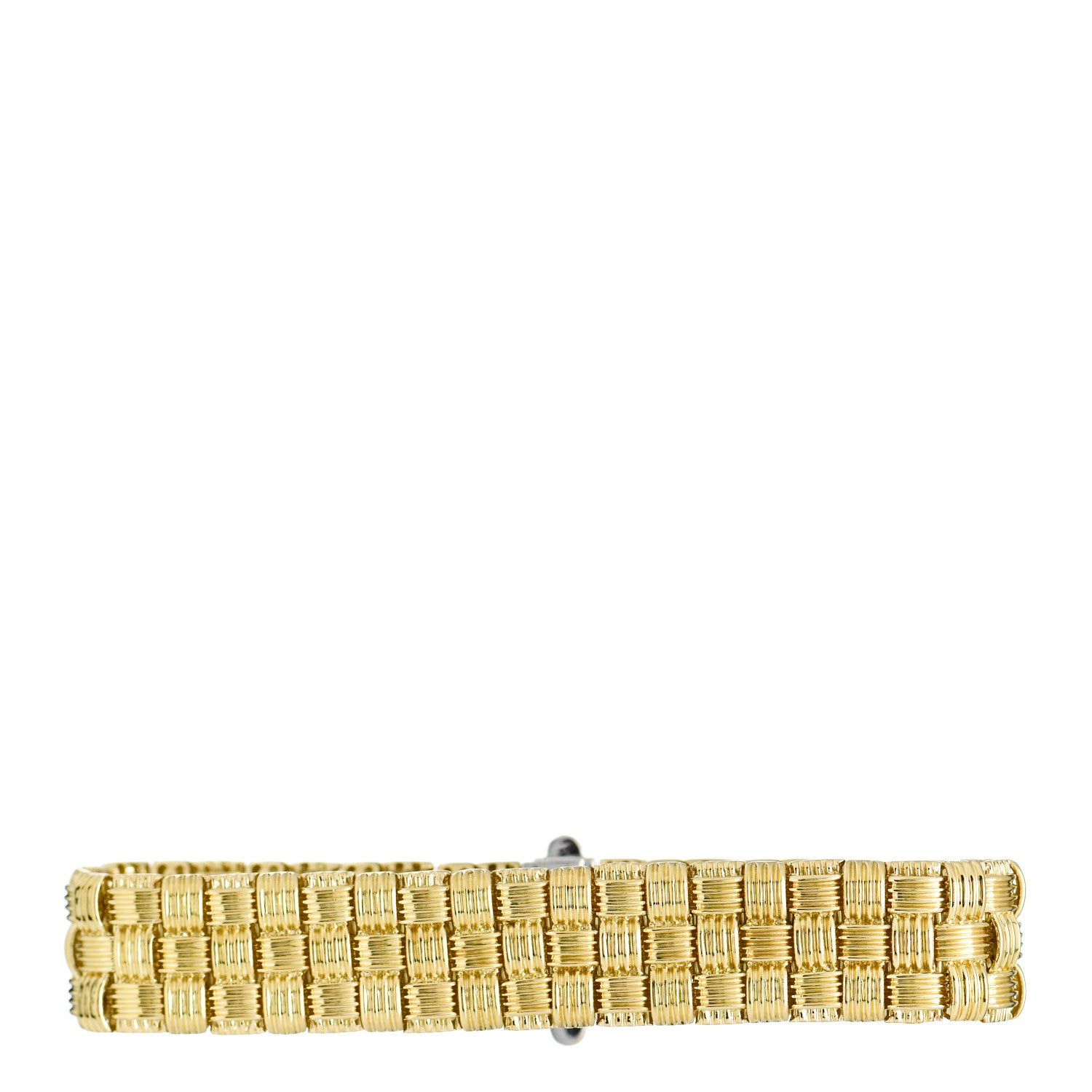 Roberto Coin 18K Yellow White Gold Diamond Appassionata Mesh Bracelet 1 of 5
