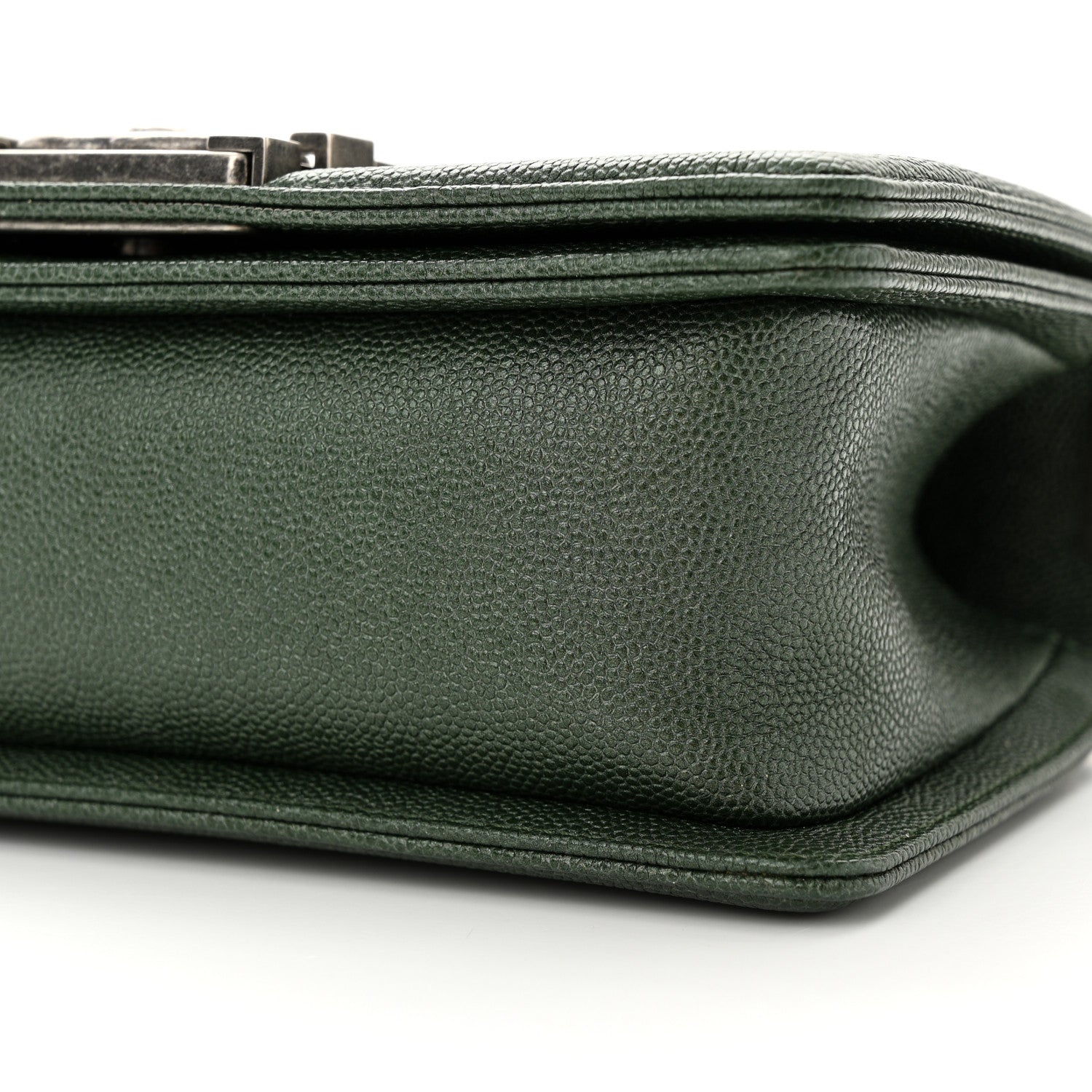 Chanel Caviar Chevron Quilted Small Boy Flap Green 10 of 11