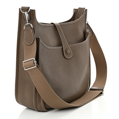 Hermes Taurillon Clemence Evelyne III PM Etoupe 3 of 15