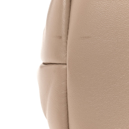 Saint Laurent Lambskin Quilted Medium Loulou Puffer Monogram Chain Satchel Dark Beige 11 of 11
