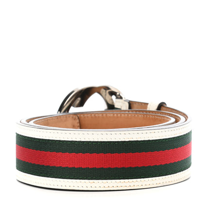 Gucci Calfskin Web Interlocking G Belt 95 38 White 2 of 5